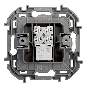 Розетка телефонная Legrand Inspiria встраиваемая алюминий RJ11 (673822)