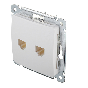 Розетка компьютерная Hegel Master встраиваемая белая 2хRJ45 (РСКК-440)