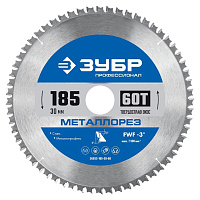 Диск пильный по металлу Зубр 185х30х1,6 мм 60 зубьев (36932-185-30-60)