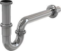 Сифон для умывальника Ø32, U-форма, цельнометаллический, с накидной гайкой 5/4", арт. A4320