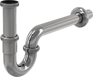 Сифон для умывальника Ø32, U-форма, цельнометаллический, с накидной гайкой 5/4", арт. A4320