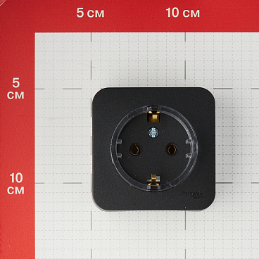 Розетка Systeme Electric Blanca накладная антрацит компакт (BLNRA110116)