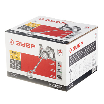 Дрель-миксер электрическая Зубр МР-1400-2 1400 Вт
