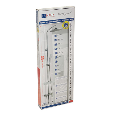 Душевая система Lemark Tropic с верхним душем с лейкой со смесителем хром (LM7002C)