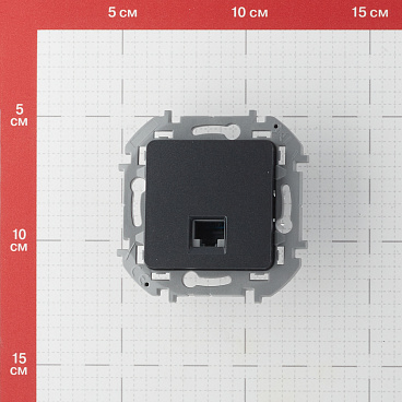 Розетка компьютерная Legrand Inspiria встраиваемая антрацит RJ45 (673828)