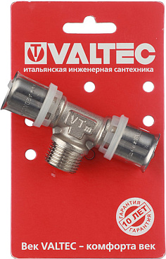Тройник VALTEC (VTm.233.N.200420) 20(пресс) х 1/2 НР(ш) х 20(пресс)