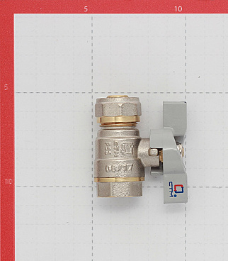 Кран шаровой латунный СТМ 16 обж(ц) х 1/2 ВР(г) для металлопластиковых труб бабочка прямой