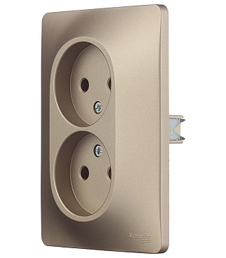 Розетка Systeme Electric Glossa встраиваемая титан (GSL000420)