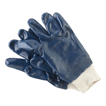 Перчатки полиэстеровые с нитриловым обливом манжета на резинке Hesler бело-синие 10 (L) (668643/5868)