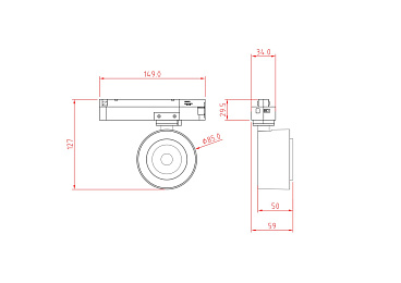 Трековый светильник Technical TR023-1-12B3K