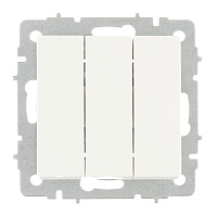 Выключатель IEK Brite ВС10-3-0-БрБ трехклавишный встраиваемый белый (BR-V30-0-10-K01)