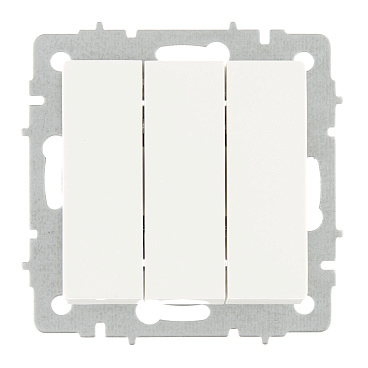Выключатель IEK Brite ВС10-3-0-БрБ трехклавишный встраиваемый белый (BR-V30-0-10-K01)