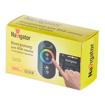 Контроллер для светодиодной ленты RGB Navigator (71493) 360 Вт 12 В с сенсорным пультом