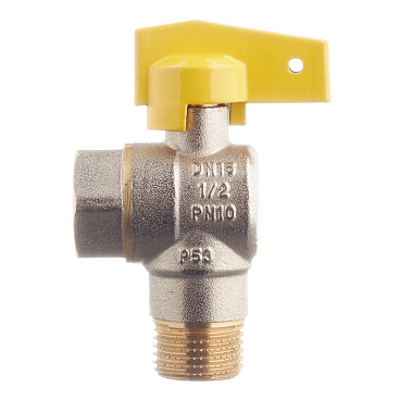 Кран шаровой газовый 1/2 НР(ш) х 1/2 ВР(г) бабочка угловой