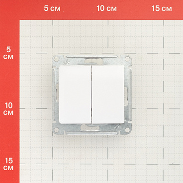 Выключатель Systeme Electric Glossa двухклавишный встраиваемый белый (GSL000151)