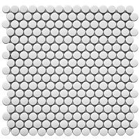Мозаика Starmosaic Penny Round белая керамическая 315х309х6 мм матовая