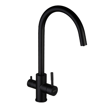 Смеситель для кухни Esko Kitchen черный с высоким изливом с подключением к фильтру однорычажный (K22 B)