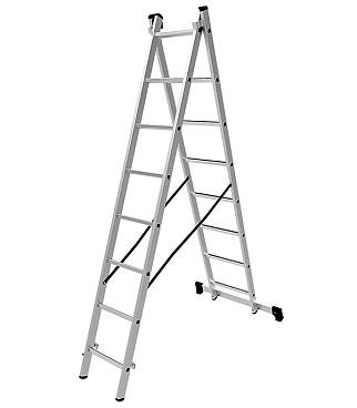 Лестница алюминиевая трансформер двухсекционная 8 ступеней Новая высота бытовая
