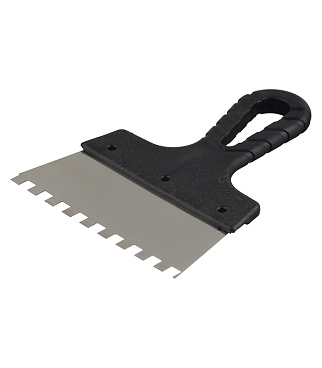 Шпатель зубчатый 150х8 мм с пластиковой ручкой (131148)