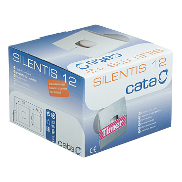 Вентилятор осевой Cata Silentis 12 T с таймером 170х170 мм d120 мм слоновая кость
