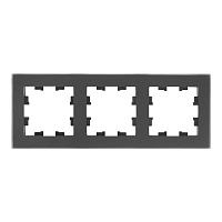 Рамка Systeme Electric AtlasDesign Nature трехместная черная (ATN331003)