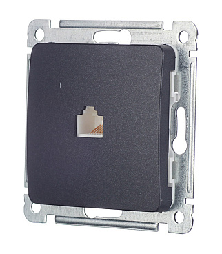 Розетка компьютерная Hegel Master встраиваемая черная RJ45 (РСК-400-08)