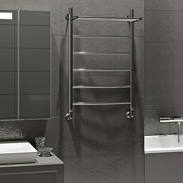 Полотенцесушитель водяной MyFrea MyLondon 800х500 мм лесенка с полкой хром