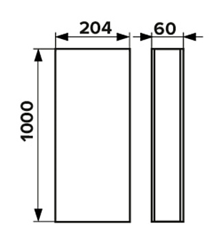 Воздуховод плоский пластиковый 60х204 мм 1 м