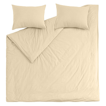 Комплект постельного белья Евро перкаль Василиса Idea бежевый без простыни