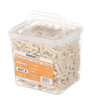 Дюбель распорный Sormat NAT 6x30 мм нейлон (800 шт.)
