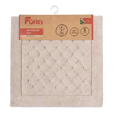 Коврик для ванной бежевый 60х60 см Fora Line (FOR-LN60-60NAT)