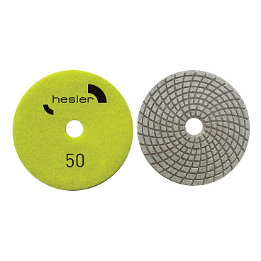 Круг алмазный шлифовальный по камню Hesler гибкий d100 мм P50 для мокрого шлифования (1 шт.)