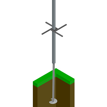 Столб для забора винтовой 60х60х2 мм 3,5 м зеленый RAL 6005