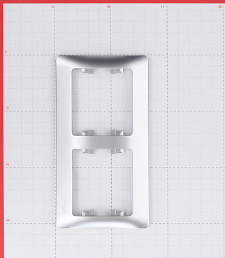Рамка Systeme Electric Glossa двухместная алюминий (GSL000302)