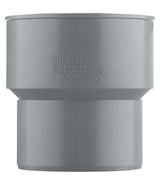 Переходник Ostendorf HTUG d110х124 мм пластиковый на чугун с сальником для внутренней канализации (115820)