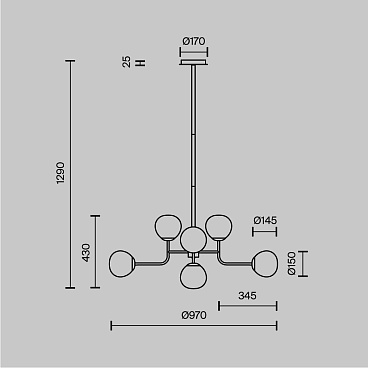Подвесной светильник Maytoni MOD221-PL-08-G