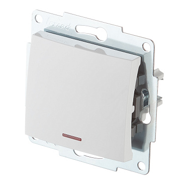 Выключатель Lezard Karina одноклавишный встраиваемый белый с подсветкой (707-0288-111)