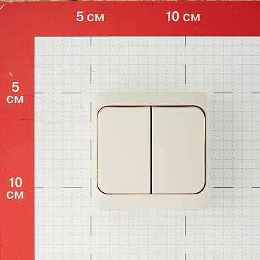 Выключатель Systeme Electric Этюд двухклавишный накладной кремовый (BA10-002K)