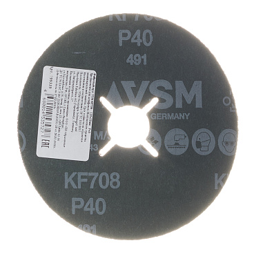 Круг фибровый шлифовальный по металлу VSM 125х22 мм P40 со шлицами