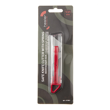 Нож строительный Hesler 19 мм с трапециевидным выдвижным лезвием пластиковый корпус