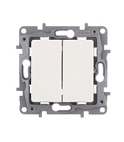 Выключатель Legrand Etika двухклавишный встраиваемый белый (672202)