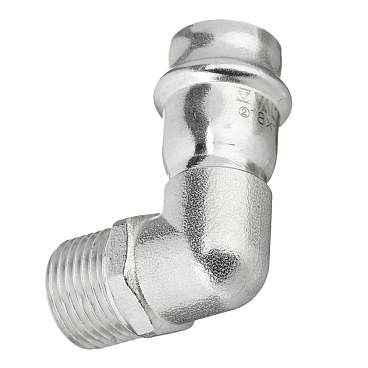 Угол Valtec (VTi.953.I.001804) 90° 18 мм х 1/2 НР(ш) нержавеющая сталь