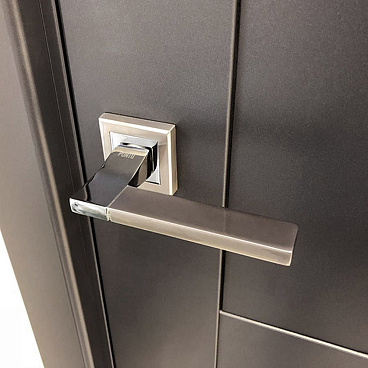 Ручка дверная Punto Tech квадратная розетка матовый никель/хром