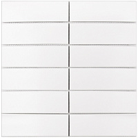 Мозаика Starmosaic Brick & Metro белая керамическая 300х300х6 мм матовая