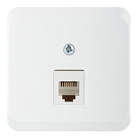 Розетка телефонная Systeme Electric Этюд накладная белая (TELA-001B)