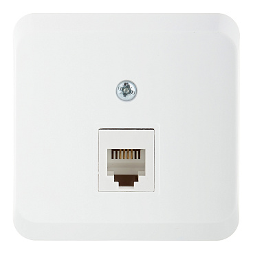 Розетка телефонная Systeme Electric Этюд накладная белая (TELA-001B)