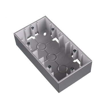 Коробка монтажная Simon 15 двухместная накладная алюминий (1590752-033)