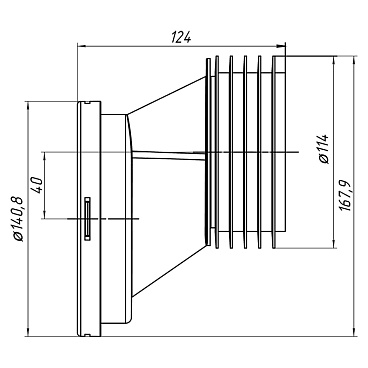 Эксцентрик переходной АНИ пласт для присоединения унитаза 40 мм (W0420)
