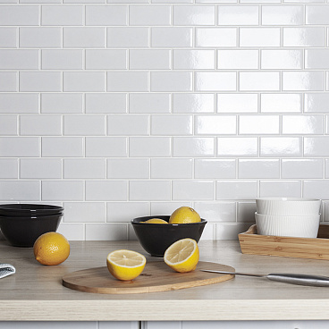 Мозаика Starmosaic Brick White Glossy белая керамическая 295х291х6 мм глянцевая