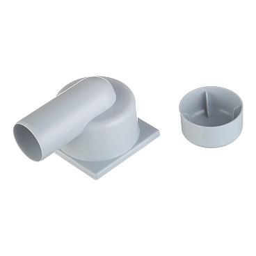 Трап душевой горизонтальный АНИ пласт с гидрозатвором 100х100 мм d50 мм пластиковая решетка (TA5104)